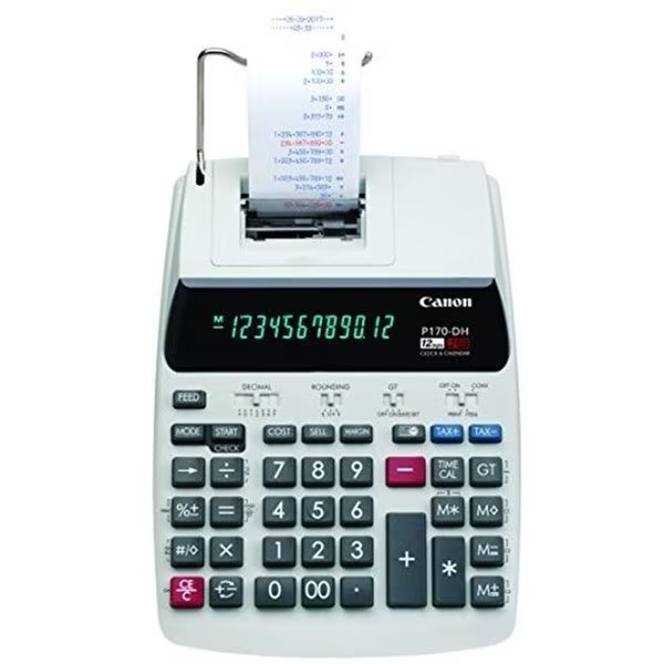 Canon CNMP170DH3 Desktop Printing Calculator 12 Digit with Currency Conversion & Clock, Canon, Mfr#: CNMP170DH3